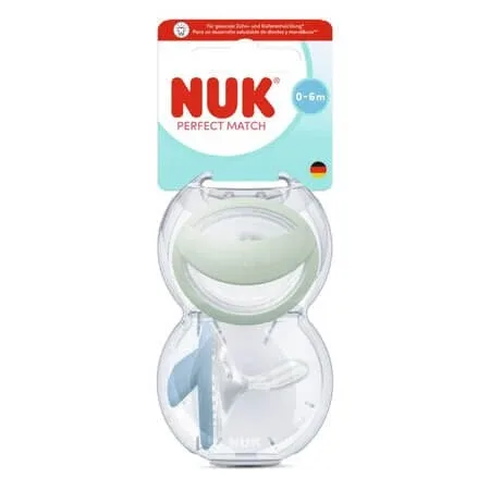 Suzete Perfect Match M1, Albastru, 0-6 luni, 2 buc, Nuk — preț și oferte