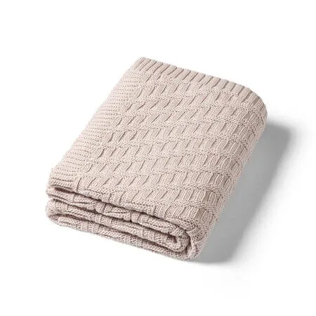 Paturica pentru copii tricotata din bumbac, 75 x 100 cm, Bej, 0 luni+, Babyono — preț și oferte