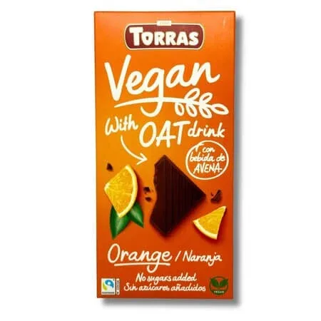 Ciocolata cu extract de ovaz si portocala, 100 g, Torras — preț și oferte