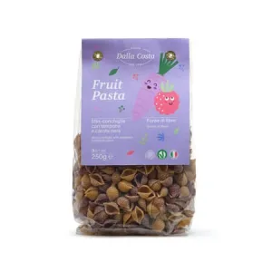 Paste Mini Conchiglie din zmeura si morcov negru, 250 g, Dalla Costa