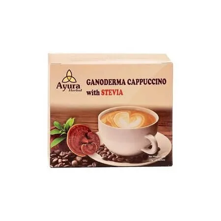 Cafea cu ganoderma si stevie Instant Cofee Mix, 10 plicuri x 15 g, Ayura Herbal — preț și oferte