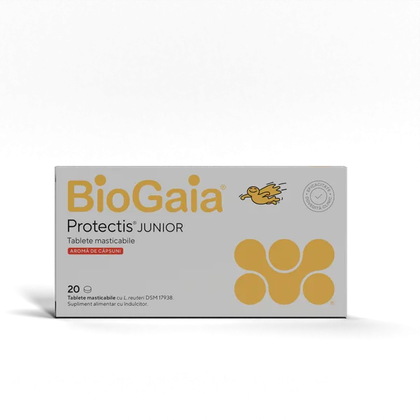 Protectis cu aroma de capsuni, Bio Gaia | 20 cpr. masticabile EWOPHARMA — preț și oferte