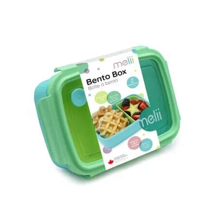 Cutie pranz cu compartiment detasabil Bento, Blue Mint Lime, 880 ml, Melii — preț și oferte
