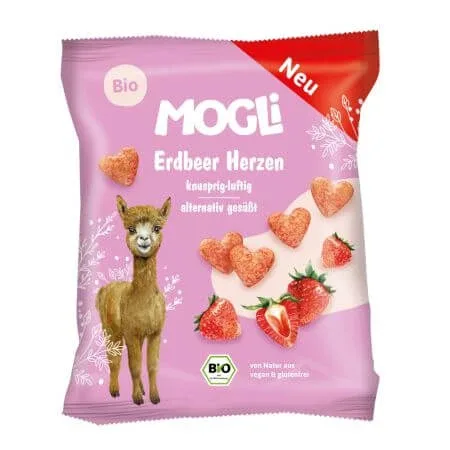 Inimioare expandate din porumb cu capsuni Eco, 30 g, Mogli — preț și oferte