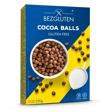 Bile de cereale cu cacao fara gluten, 250 g, Bezgluten — preț și oferte