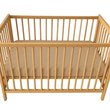 Cearceaf cu elastic dublat 2 in 1 din bumbac, cu interior impermeabil, 60x120 cm, Bej, Twindeco — preț și oferte