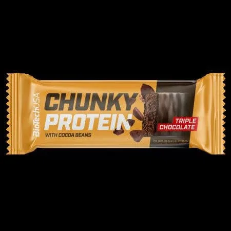 Baton proteic Chunky Protein, Tripple Chocolate, 50 g, BioTechUSA — preț și oferte