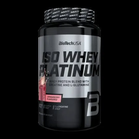 Pudra proteica Iso Whey Platinum, Strawberry, 908 g, BioTechUSA — preț și oferte