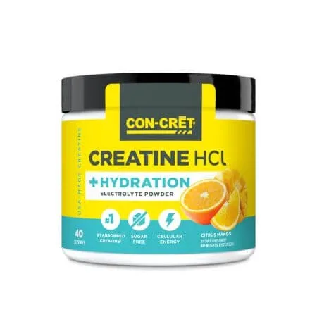 Creatina HCL cu electroliti, Citrus Mango, 193.2 g, Con-Cret — preț și oferte