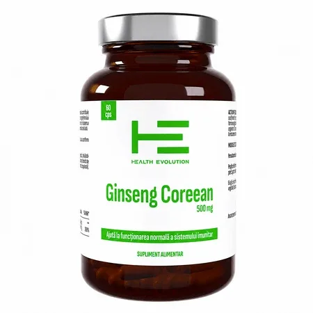 Ginseng Coreean 500 mg, 60 capsule, Health Evolution — preț și oferte