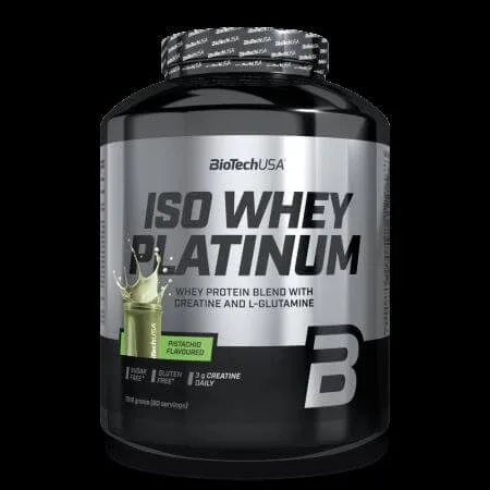 Pudra proteica Iso Whey Platinum, Pistachio, 1816 g, BioTechUSA — preț și oferte