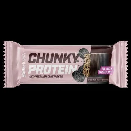 Baton proteic Chunky Protein, Black Biscuit, 50 g, BioTechUSA — preț și oferte