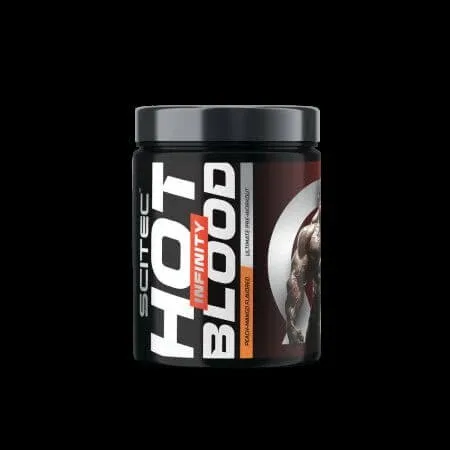 Pre workout cu cofeina Hot Blood Infinity, Peach-Mango, 350 g, Scitec Nutrition — preț și oferte