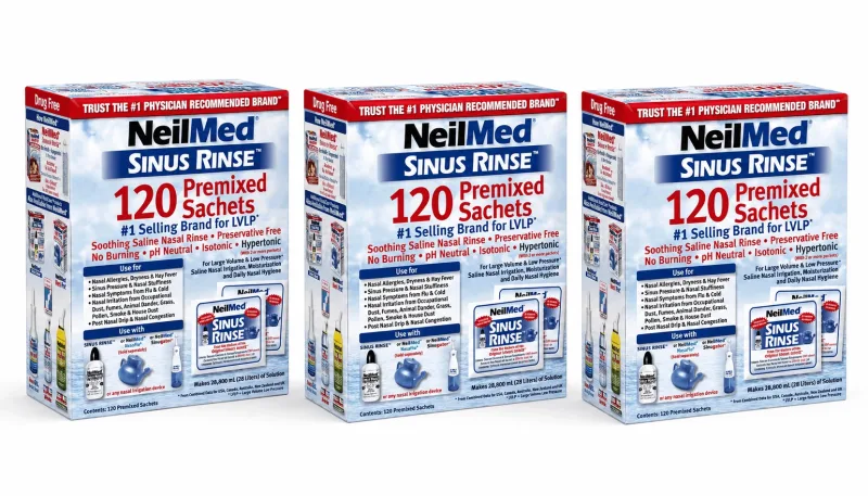 Sinus Rinse Kit, Supliment pentru irigarea sinusurilor pentru adulți, 3x120 pliculețe NeilMed — preț și oferte