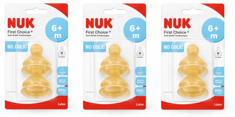 NUK First Choice+ Mamelon de cauciuc mediu 6+ luni 6 bucăți — preț și oferte