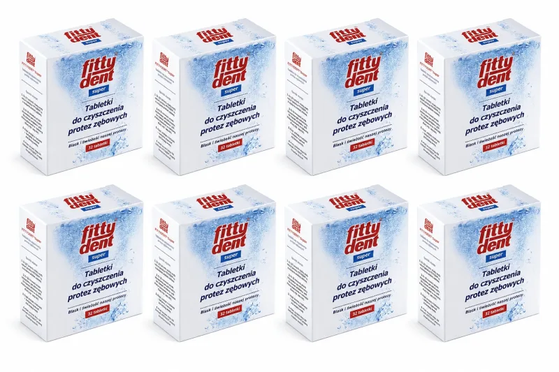 Fittydent, tablete pentru curățarea protezei dentare, 8x32 buc — preț și oferte