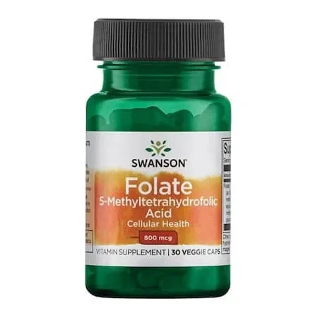 Acid folic Folate 800 mcg, 30 capsule, Swanson — preț și oferte