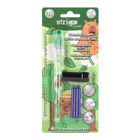 Stilou cu 2 rezerve si dispozitiv de curatare, Verde, Capybara, Strigo — preț și oferte