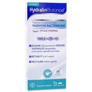HYDRALIN VAGINOZĂ BACTERIANĂ TRIPLĂ ACȚIUNE 7 OVULE