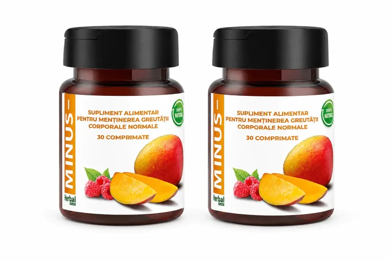 Supliment alimentar Minus pentru menținerea greutății corporale normale, 2x30 de comprimate, Herbal New Life — preț și oferte