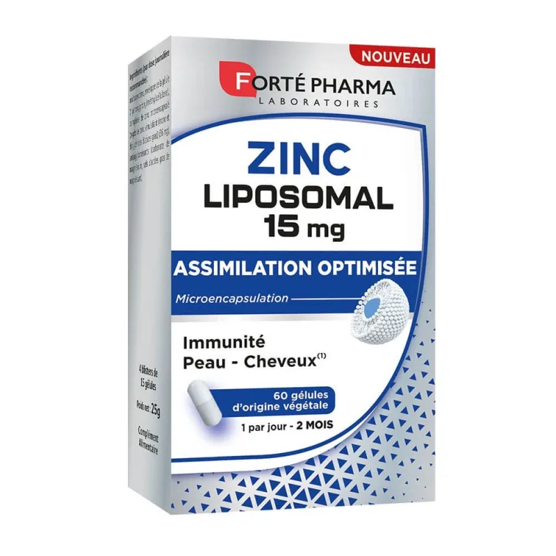 Forté Pharma Forté Royal Liposomal Zinc 15 mg pentru imunitate, piele, păr și unghii 60 capsule — preț și oferte