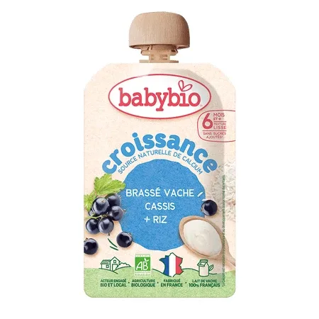 Piure Bio Pouch cu Lapte, Coacaze Negre si Orez, + 6 luni, 100 g, BabyBio — preț și oferte