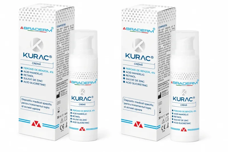 Kurac cremă pentru tratamentul acneei, 2x30 ml, Braderm — preț și oferte