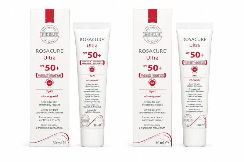 Synchroline Rosacure Ultra, cremă de față cu protecție SPF 50+, 2x30 ml — preț și oferte