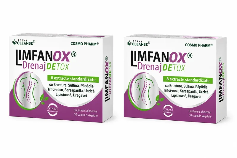 Limfanox Drenaj Detox Total Cleanse, 2x30 capsule, Cosmopharm — preț și oferte