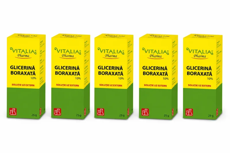 Glicerină Boraxată 10%, 5x25 g, Vitalia Vitalia Pharma — preț și oferte