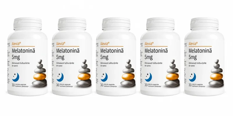 Melatonina, 5 mg, 5x30 capsule vegetale, Alevia — preț și oferte