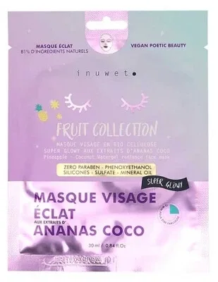 Inuwet Fruit Collection Mască de față pentru strălucire cu ananas și nucă de cocos 30 ml — preț și oferte