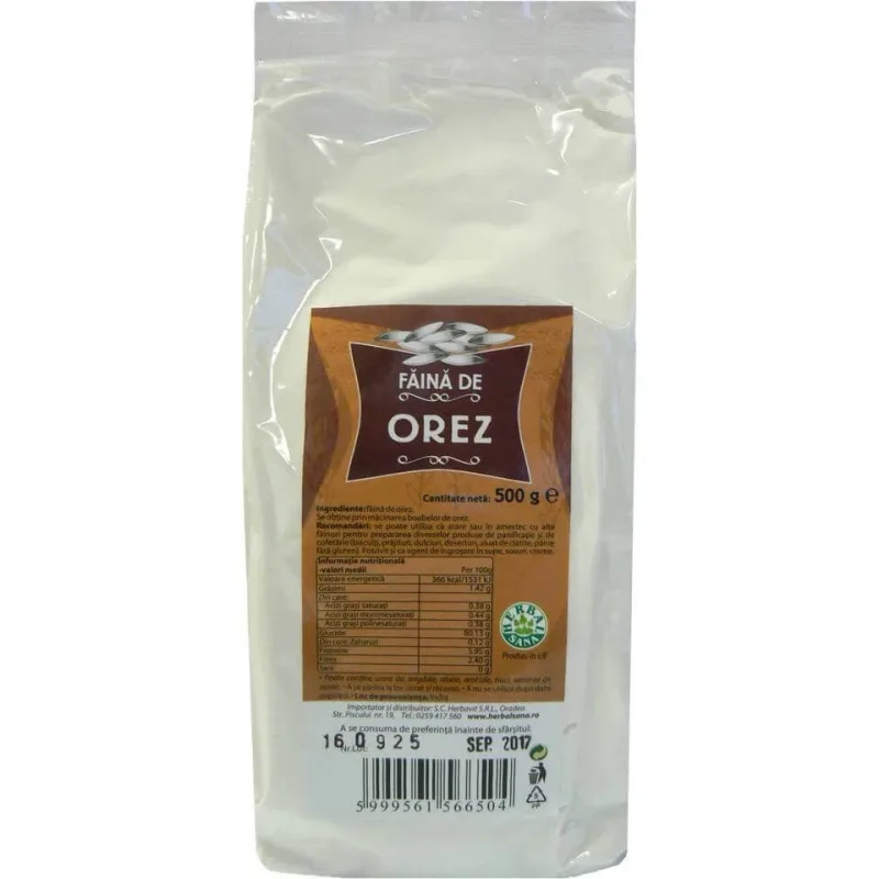 Faina de orez, 500 g, Herbavit — preț și oferte