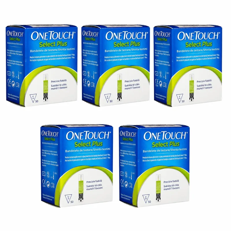 Teste de glicemie OneTouch Select Plus, 5x50 bucăți, Lifescan — preț și oferte