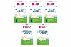 HiPP 1 Bio, lapte organic de capră pentru sugari, de la naștere, 5x400 g