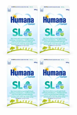 Formulă specială de lapte pe bază de soia SL, +0 luni, 4x500 g, Humana
