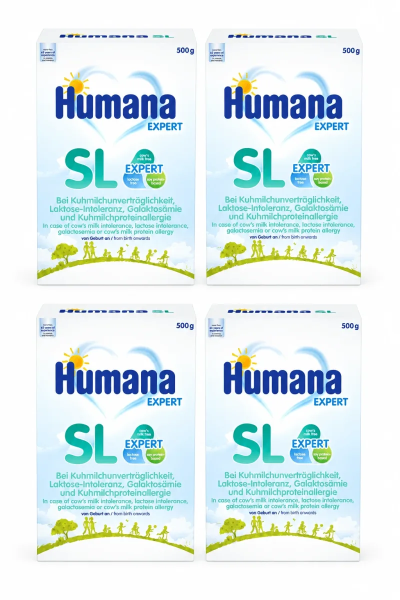 Formulă specială de lapte pe bază de soia SL, +0 luni, 4x500 g, Humana — preț și oferte