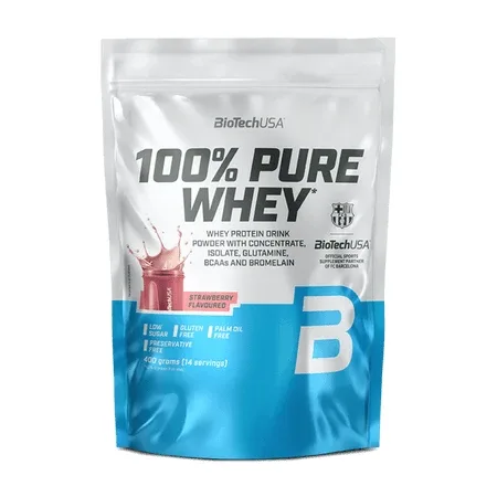 Shake proteic 100% Pure Whey, Strawberry, 400 g, BioTechUSA — preț și oferte