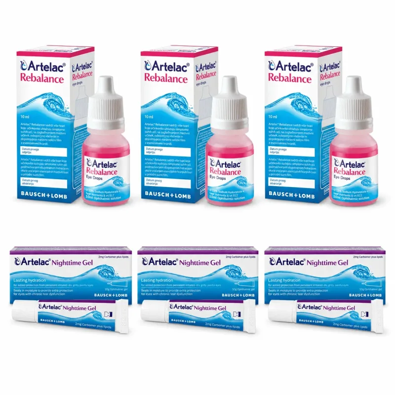 Artelac Nighttime, 30 g + Artelac Rebalance 30 ml, Bausch&Lomb — preț și oferte