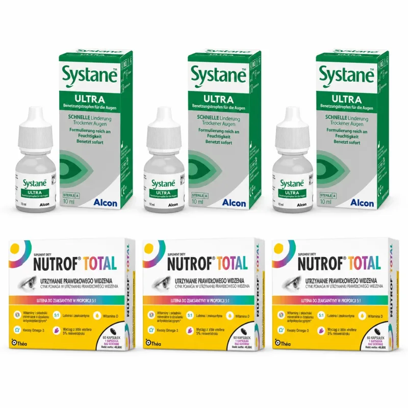 Set Nutrof Total, 180 capsule + Systane Ultra 30 ml Thea — preț și oferte