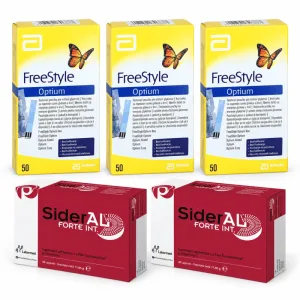 Abbott FreeStyle Optium 150 benzi + SiderAL Forte, 60 capsule, Zentiva