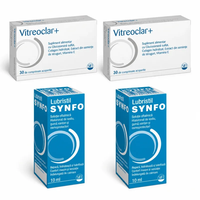 Vitreoclar Plus, 60 tablete + Lubristil Synfo, 20 ml, Sifi — preț și oferte