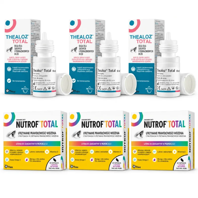 Thealoz Total, 30 ml + Nutrof Total, 180 capsule, Thea — preț și oferte