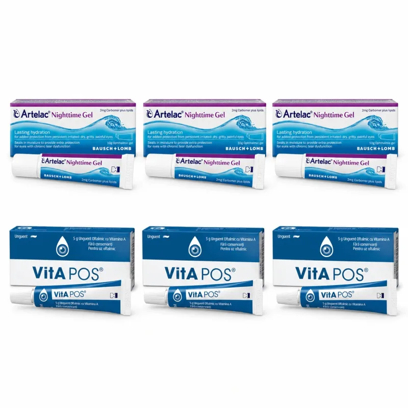 Gel oftalmic Artelac Nighttime, 30 g +  Vita Pos, 15 g BAUSCH & LOMB — preț și oferte