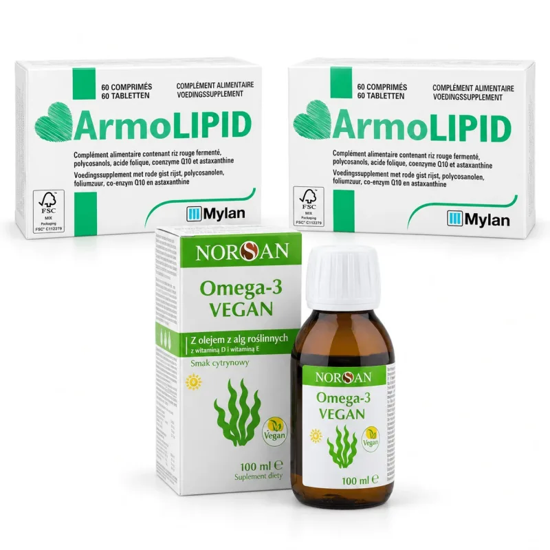 ArmoLipid, 120 comprimate + Norsan Omega-3 Vegan, 100 ml Mylan — preț și oferte