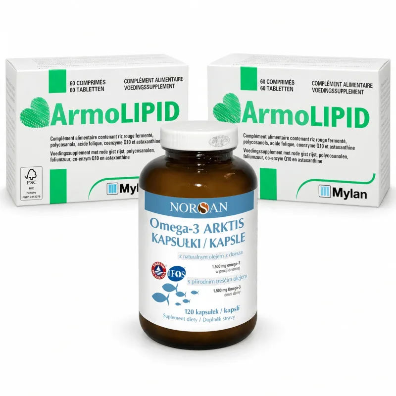 ArmoLipid, 120 comprimate + Omega-3 Arktis, 120 capsule Mylan — preț și oferte