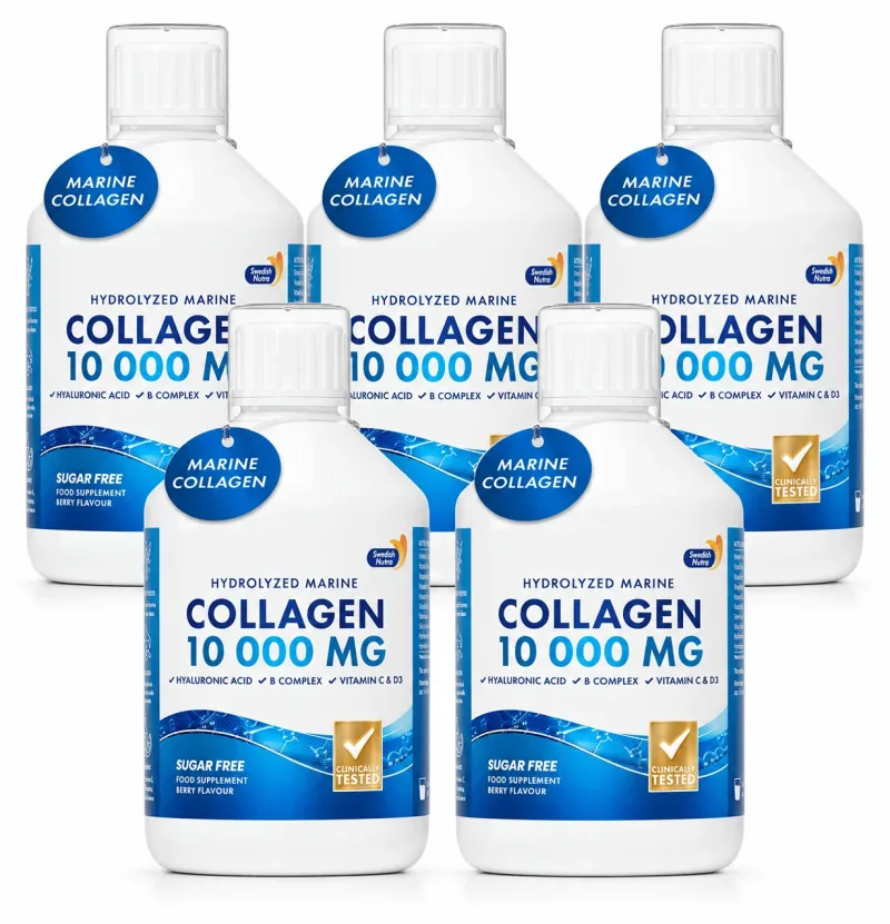 Colagen Marin Hidrolizat 10000 mg, 5 x 500 ml, Swedish Nutra — preț și oferte