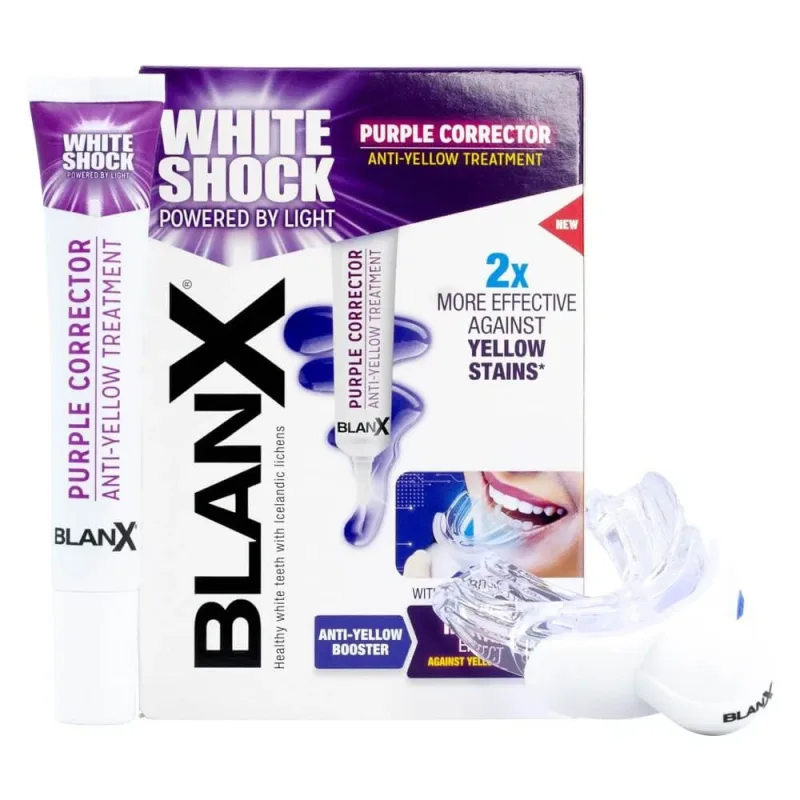 BlanX White Shock Purple Corrector, sistem de albire a dinților, ser, 20 ml + capac Led Bite — preț și oferte