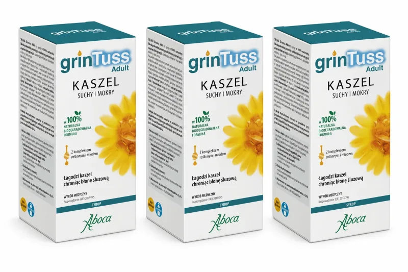 GrinTuss Adult, sirop pentru copii peste 12 ani și adulți, 3x180 ml ABOCA — preț și oferte