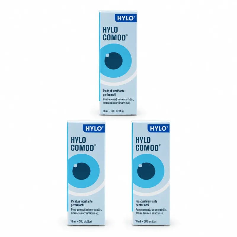 Hylo Eye Care HYLO-COMOD picături hidratante pentru ochi 3x10 ml — preț și oferte
